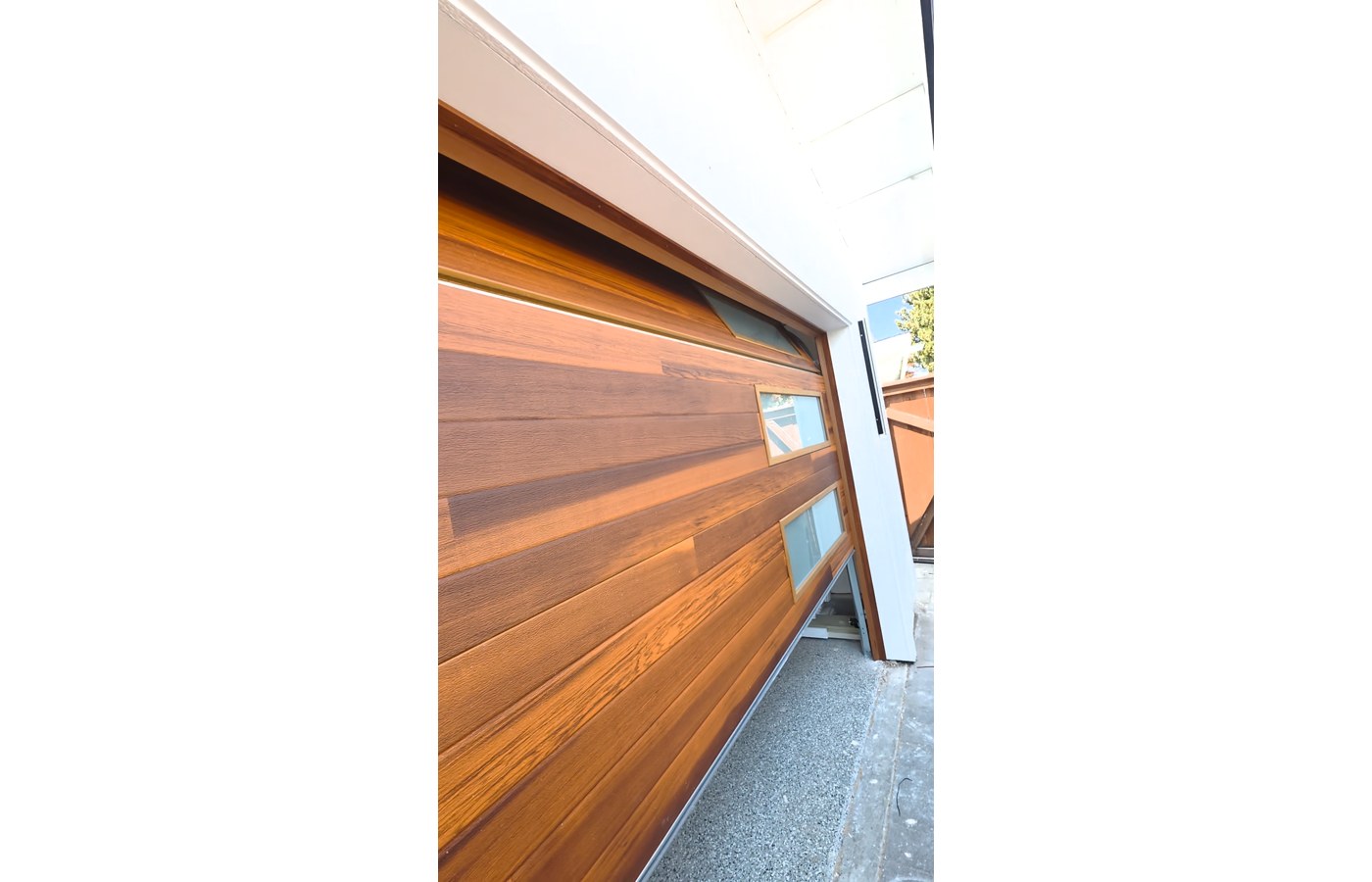 Wood-style garage door